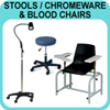 Stools/Chromeware & Blood Chairs