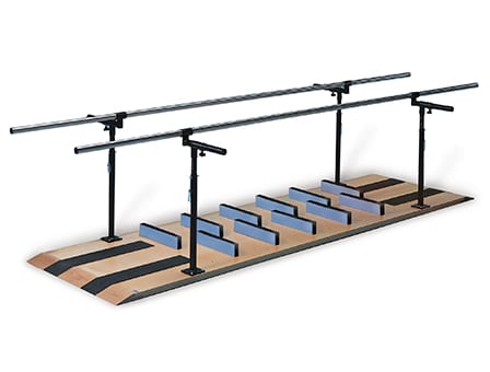 10′ Height and Width Adjustable Parallel Bars with Ambulation and Mobility Platform