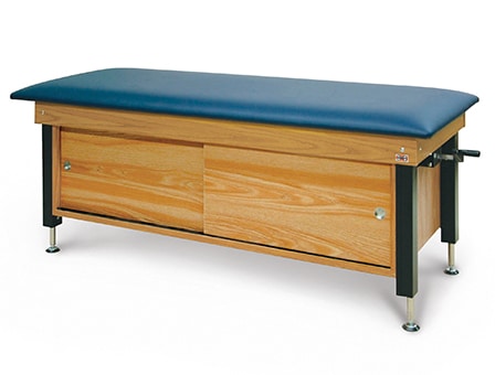 30″x78″ Bariatric Crank Hi-Lo Treatment Table with Sliding Cabinet Doors